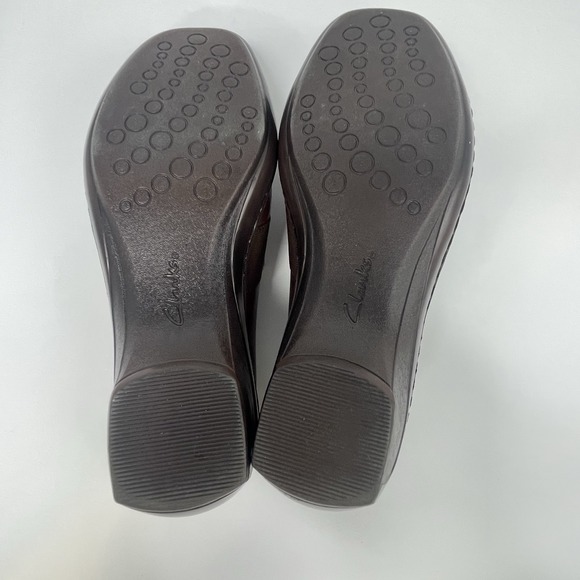 Clarks Womens Shoes Size 7.5 Brown Leather Slip On Loafer Croc Print - Picture 10 of 15